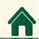 Illustration af et blad og et hus, symboliserer bæredygtighed